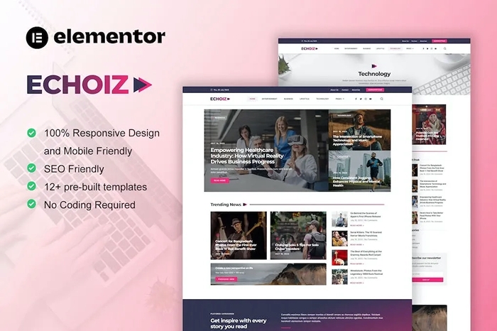 Echoiz – News & Magazine Elementor Pro Template Kit 1.0.0