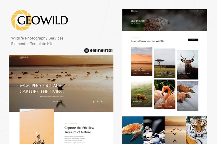 Geowild - Wildlife Photography Services Elementor Template Kit 1.0.0
