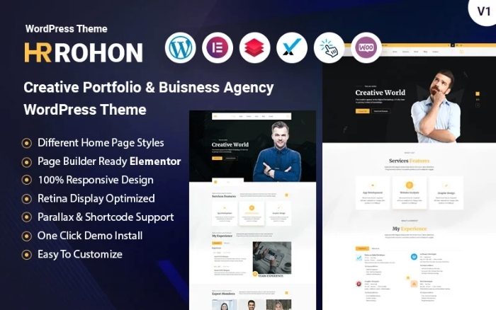 Rohon – Creative Personal Portfolio Business and Blog WP Theme 1.0.0
