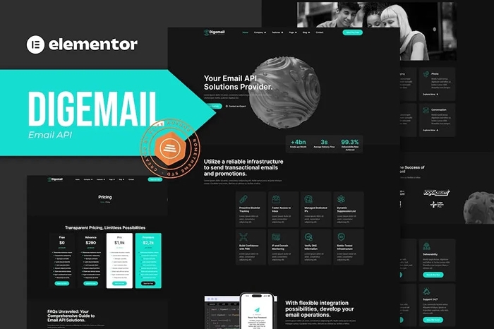 Digemail – API Solutions & Services Elementor Pro Template Kit 1.0.0