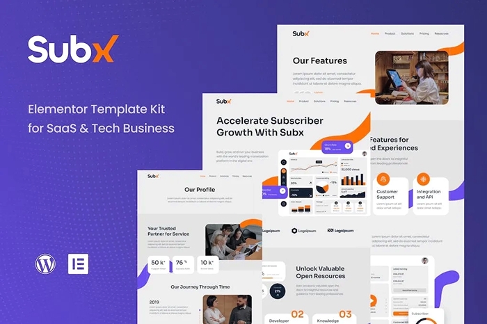Subx – SaaS & Tech Business Elementor Template Kit 1.0.0