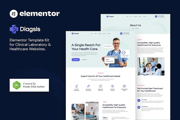 Diagsis – Clinical Laboratory & Healthcare Elementor Template Kit 1.0.0