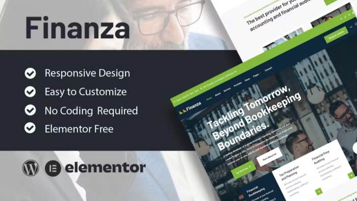 Finanza – Finance & Accounting Company Elementor Template Kit