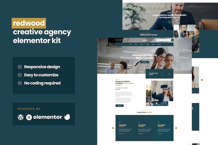 Redwood β Creative Agency Business Elementor Pro Template Kit 1.0.0