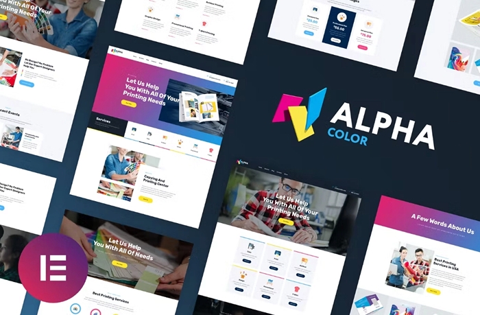 AlphaColor – Design & Printing Elementor Template Kit 1.0.0