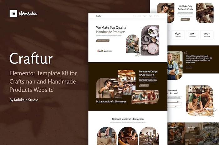 Craftur – Craftsman & Handmade Products Elementor Template Kit 1.0.0