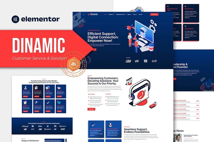 Dinamic - Customer Service & Solution Elementor Pro Template Kit 1.0.0