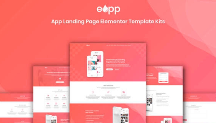 eApp – Landing Page Elementor Template Kit 1.0.0