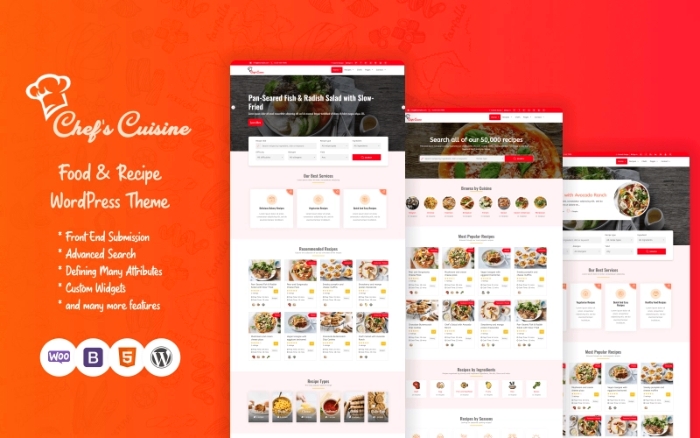 Chef’s Cuisine – Responsive Recipe WP Theme 1.0.0