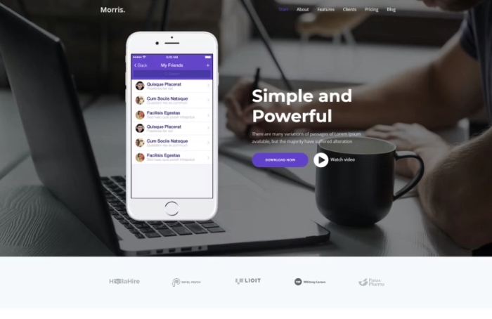 Morris – WordPress App & Product Landing Page 1.0.3