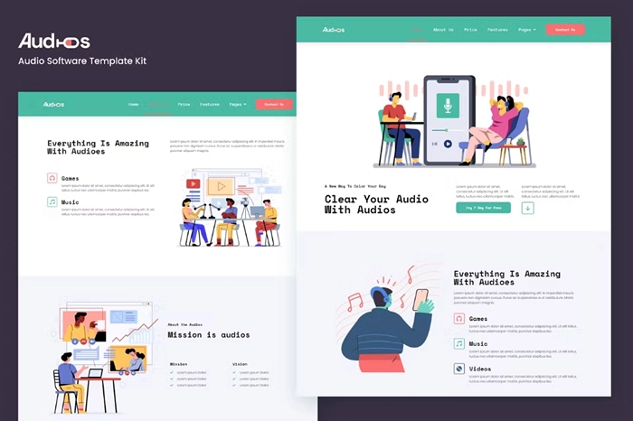 Audios – App Showcase Elementor Template Kit 1.0.0