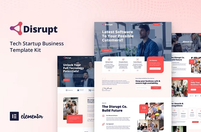Disrupt - Tech Startup Business Elementor Template Kit 1.0.0