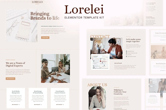 Lorelei – Feminine Business Elementor Template Kit 1.0.0