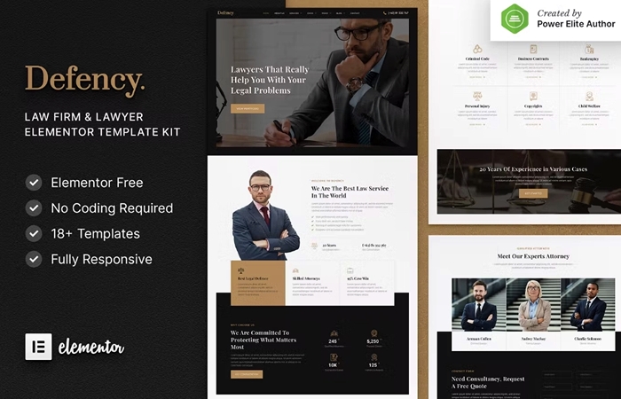 Defency – Law Firm & Lawyer Elementor Template Kit 1.0.0