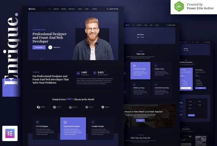 Enrique – Personal CV/Resume & Portfolio Elementor Template Kit 1.0.0