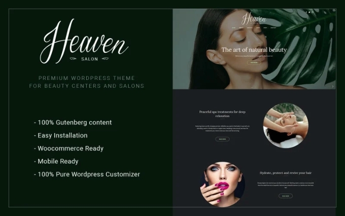 Heaven Salon – Beauty Center WordPress Theme 1.0