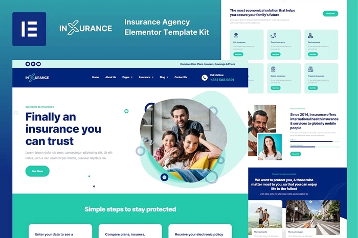 Inxurance – Insurance Agency Elementor Template Kit 1.0.0