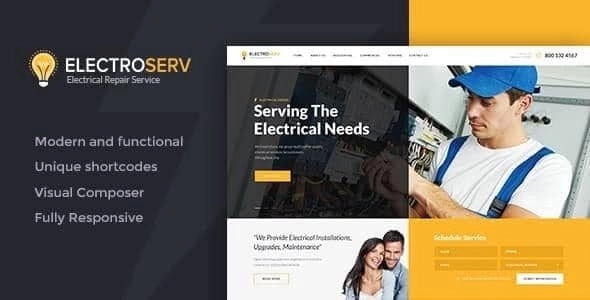 ElectroServ - Electrical Repair Service WordPress Theme 1.3.2