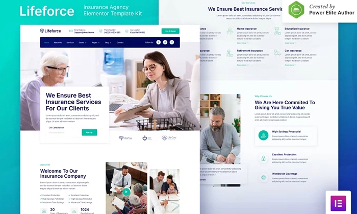Lifeforce – Insurance Agency Elementor Template Kit 1.0.0