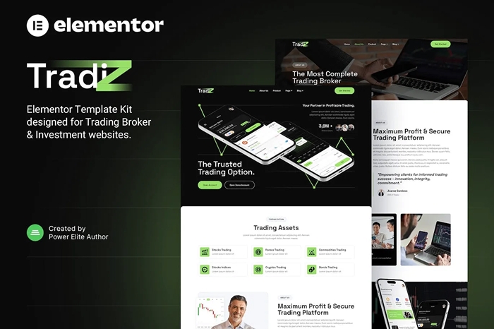 Tradiz - Trading Broker & Investment Elementor Template Kit 1.0.0