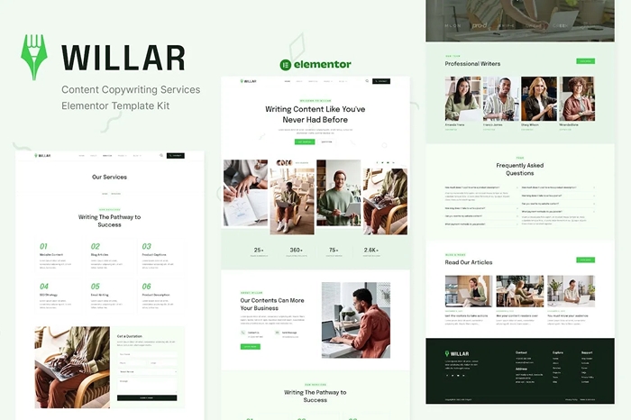 Willar – Content Copywriting Services Elementor Template Kit 1.0.0