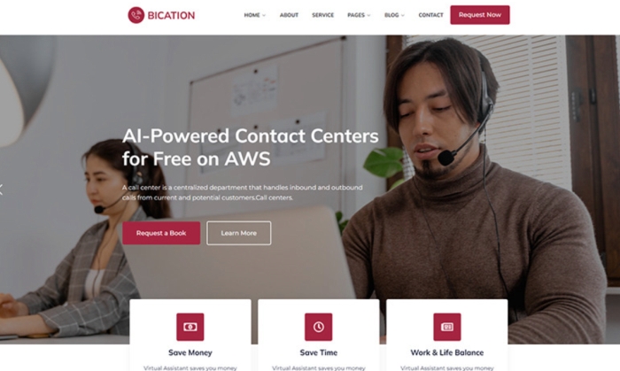 Bication - Virtual Call Center WordPress Theme 1.0.0