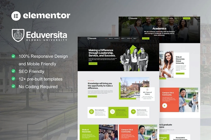Eduversita – University & College Elementor Template Kit 1.0.0