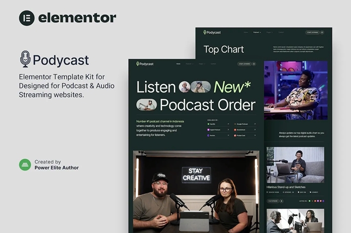 Podycast – Podcast & Audio Streaming Elementor Template Kit 1.0.0