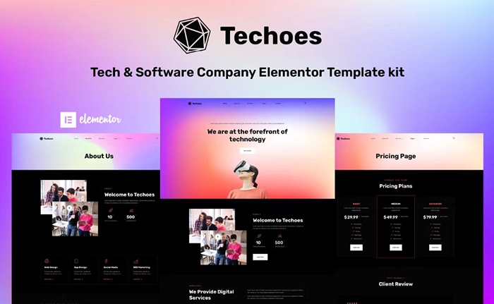 Techoes – Tech & Software Company Elementor Template kit 1.0.0