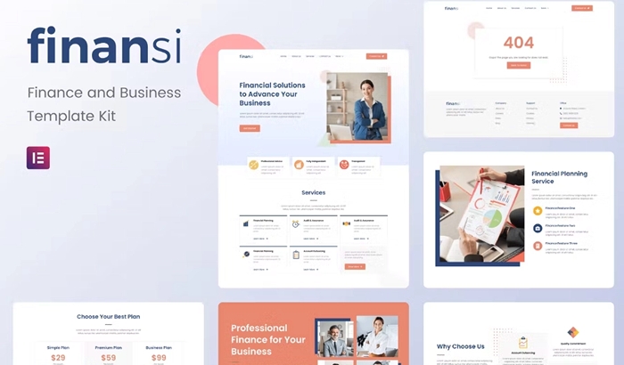 Finansi – Finance & Business Elementor Template Kit 1.0.0