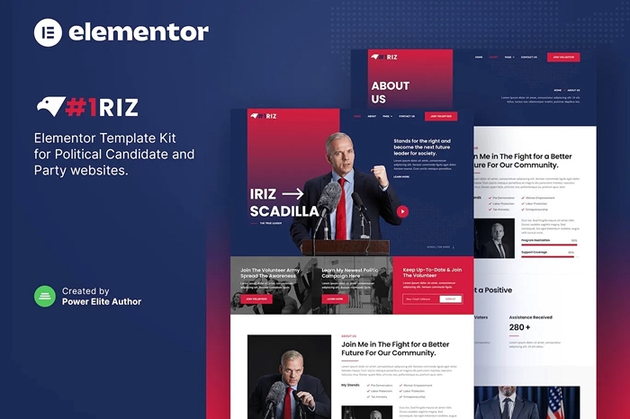 Iriz - Political Candidate & Party Elementor Template Kit 1.0.0