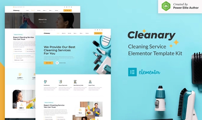 Cleanary – Cleaning Service Company Elementor Template Kit 1.0.0