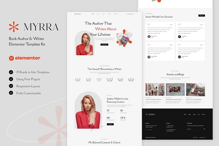 Myrra – Book Author & Writer Elementor Template Kit 1.0.0