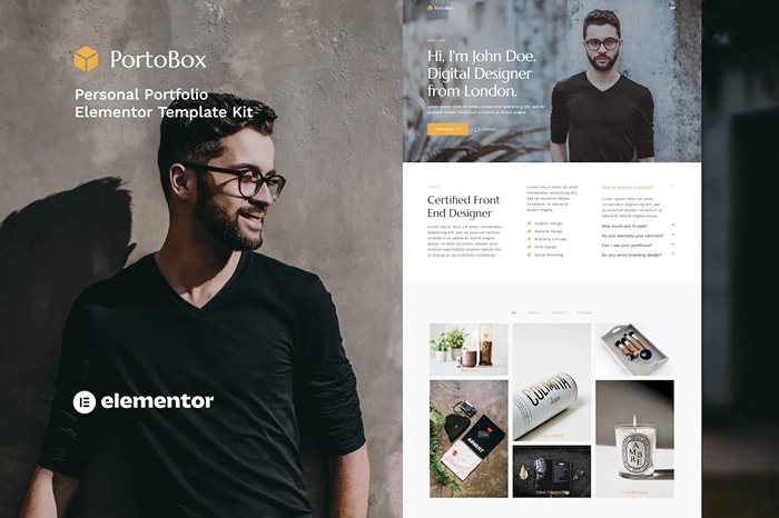 PortoBox – Creative Portfolio Elementor Template Kit 1.0.0