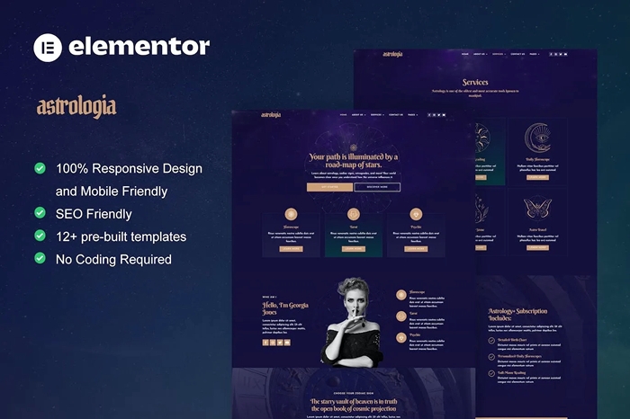 Astrologia – Horoscope Astrology Elementor Template Kit 1.0.0