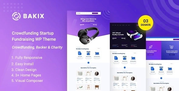 Bakix – Crowdfunding Startup & Fundraising WP Theme 1.0