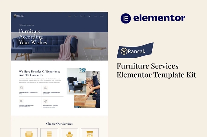 Rancak – Furniture Services Elementor Template Kit 1.0.0