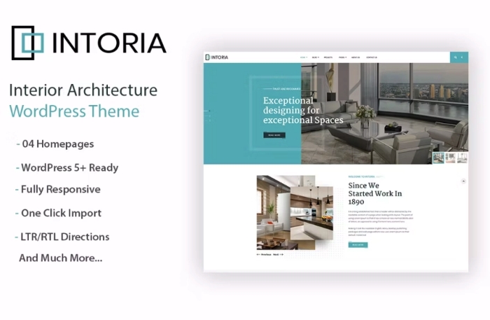 Intoriza – Interior Architecture WordPress Theme 1.0.8