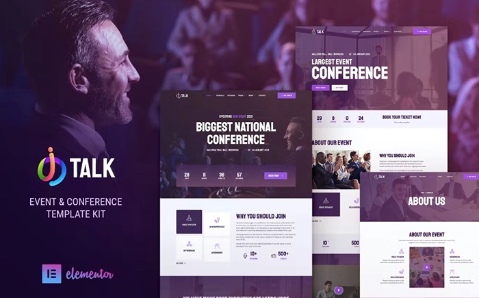 iTalk – Event & Conference Elementor Template Kit 1.0.0