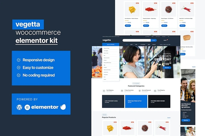Vegetta – Supermarket Multipurpose Woocommerce Elementor Kit 1.0.0