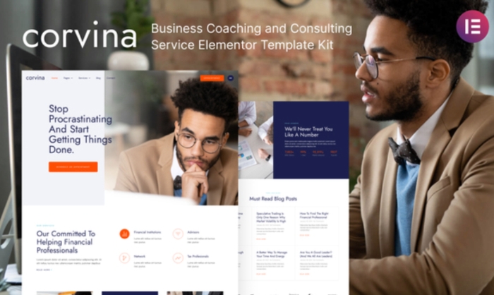 Corvina – Business Coaching & Consulting Service Elementor Template Kit 1.0.0