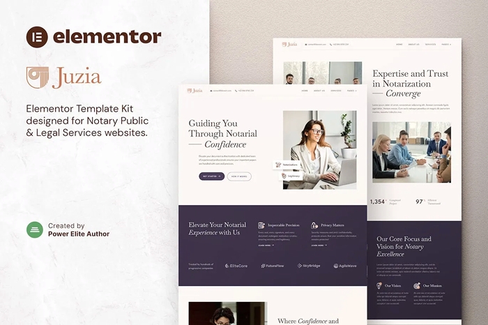 Juzia – Notary Public & Legal Services Elementor Template Kit 1.0.0