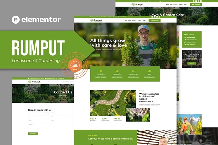 Rumput – Landscape & Gardening Services Elementor Template Kit 1.0.0