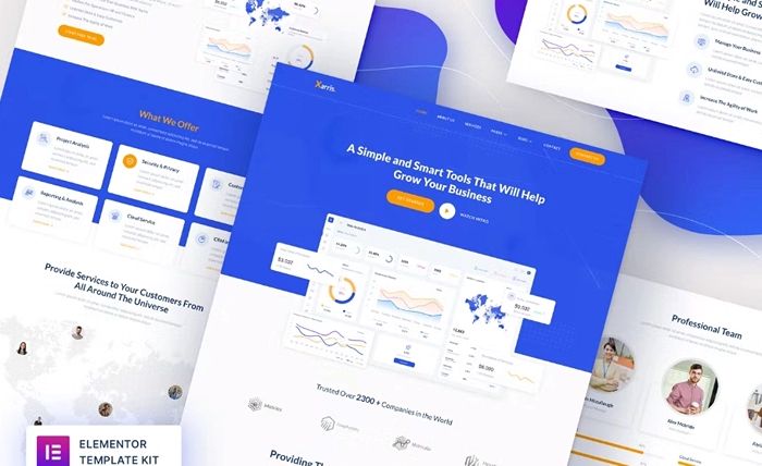 Xarris – SaaS & Startup Elementor Template Kit 1.0.0
