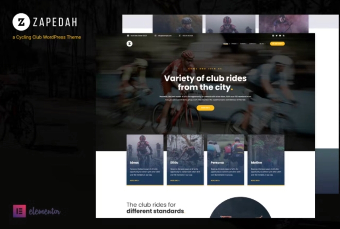 Zapedah – Cycling Club WordPress Theme 1.2