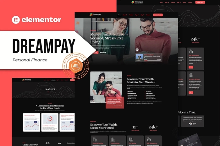Dreampay – Personal Finance Elementor Pro Template Kit 1.0.0