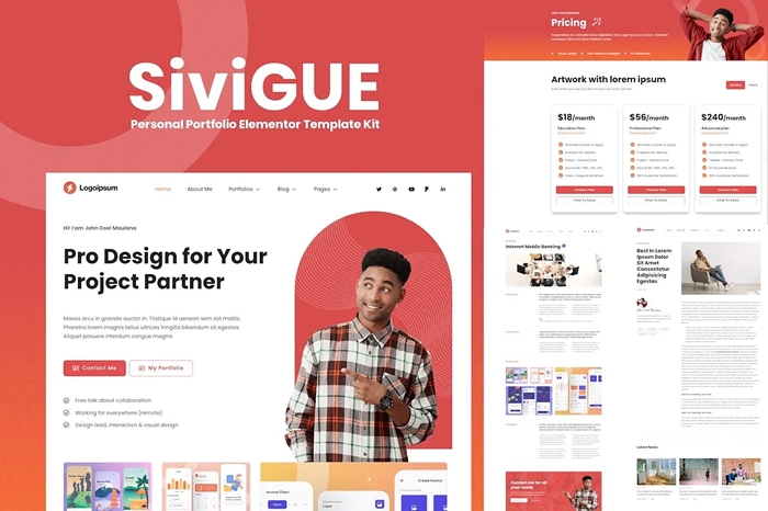 SiviGUE – Personal Portfolio Elementor Template Kit 1.0.0