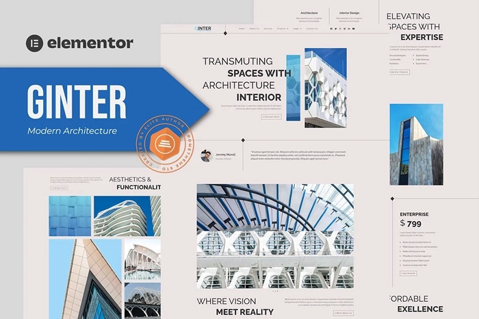 Ginter – Modern Architecture Elementor Template Kit 1.0.0