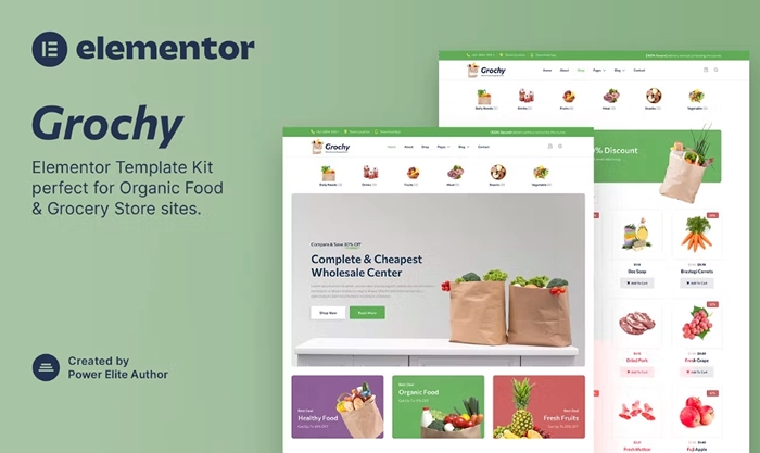 Grochy – Organic Food & Grocery Store Elementor Template Kit 1.0.0