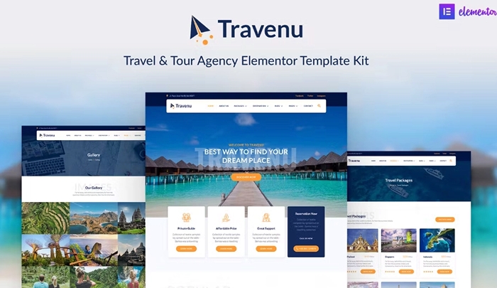 Travenu β Travel & Tour Agency Elementor Template Kit 1.0.0